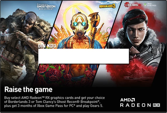 Spelkupong - Raise the Game 1 Game - AMD Radeon