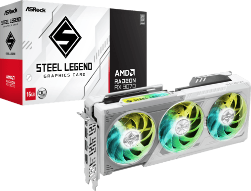 ASRock Radeon RX 9070 16GB Steel Legend OC