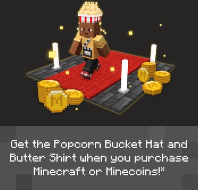 Minecraft Bonus - Popcorn Hat och Butter Shirt