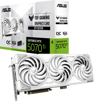 ASUS GeForce RTX 5070 Ti 16GB TUF Gaming White OC BTF