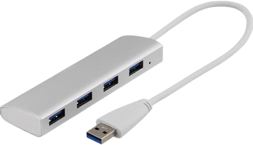 DELTACO USB 3.1-adapter 4 portar Silver