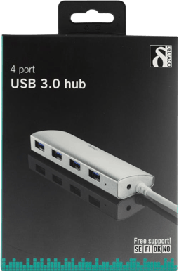 DELTACO USB 3.1-adapter 4 portar Silver