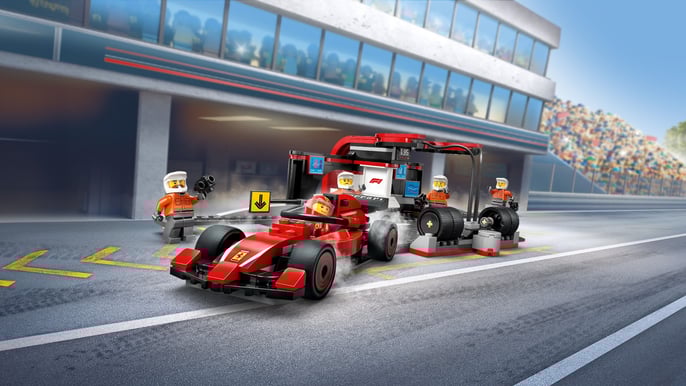 LEGO City Formula 1 F1 Depåstopp & Depåteam med Ferraribil 60443