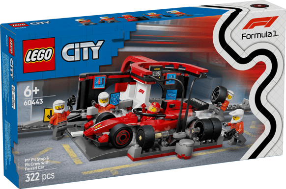 LEGO City Formula 1 F1 Depåstopp & Depåteam med Ferraribil 60443