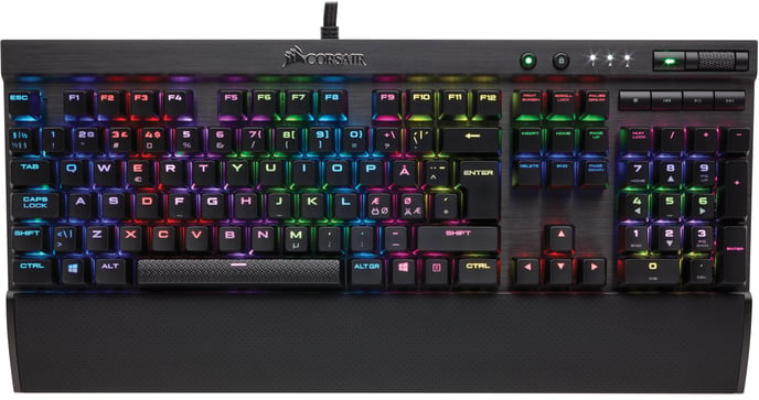 RGB LED Backlit USB Passthrough & Media Controls Cherry MX Red CORSAIR K70 LUX RGB Mechanical Gaming Keyboard Linear & Quiet Renewed 