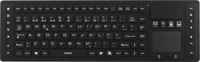 Deltaco trådlöst tangentbord i silikon IP65 med touchpad