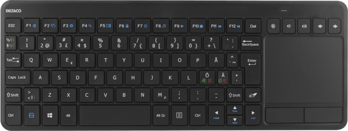 DELTACO trådlöst minitangentbord med touchpad