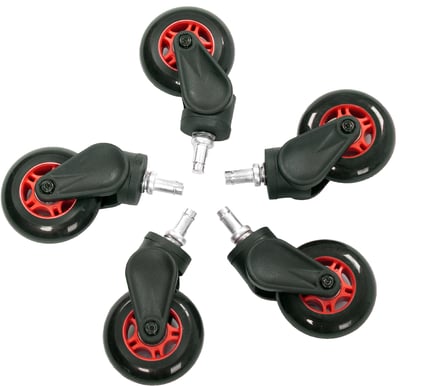 AKRacing Blade Hjul, 5st, Svart/Röd