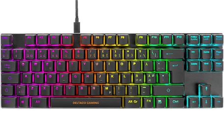 DELTACO Gaming Tangentbord Mekaniskt TKL RGB Brown