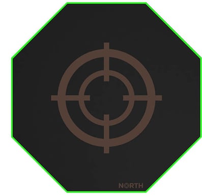 NORTH Golvmatta Pro Gaming Grön/Svart 100x100cm