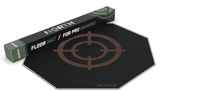 NORTH Golvmatta Pro Gaming Silver/Svart 100x100cm