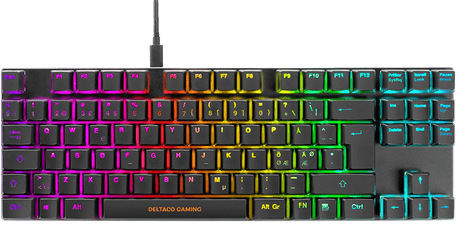 DELTACO Gaming Tangentbord Mekaniskt TKL RGB Red