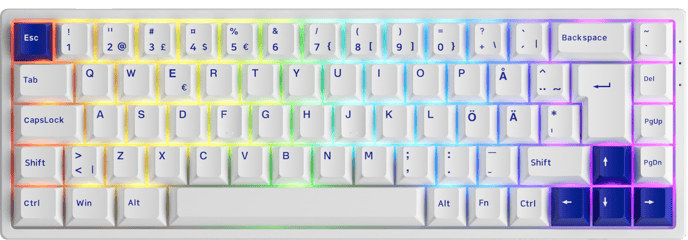 Akkogear: 3068B Blue/White - Akko CS Silver
