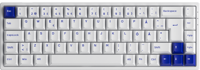Akkogear: 3068B Blue/White - Akko CS Silver