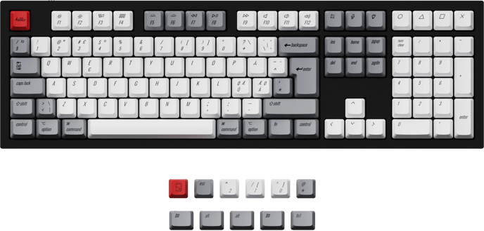 Keychron Q3/Q4/Q6/K8 PBT Retro Keycap set ISO Nordic