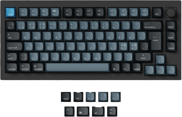 Keychron Q1 Pro 75% Fully Assembled Knob Wireless K Pro Red Switch Black ISO Nordic