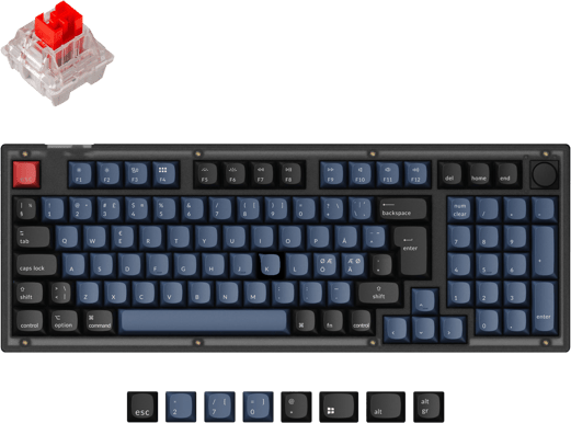 Keychron V5 96% Fully Assembled Knob K Pro Red Switch Frosted Black QMK/VIA