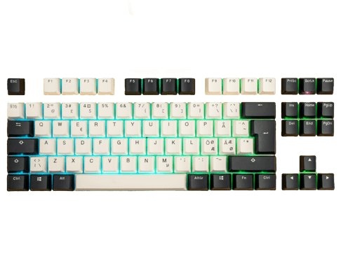 Ducky Tuxedo Keycap Set PBT- Svart/Vit
