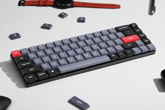 Keychron K7 Pro QMK/VIA RGB Aluminium Hot Swap Gateron Low Profile Red Switch
