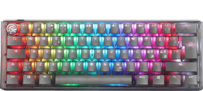 Ducky - One 3 Aura Black Mini 60% Cherry Brown