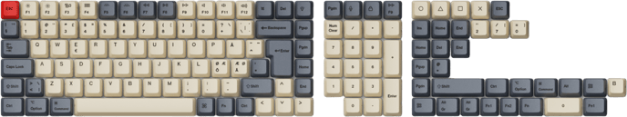 Keychron PBT Full Keycap Carbon Vibe 141 Keys ISO Nordic