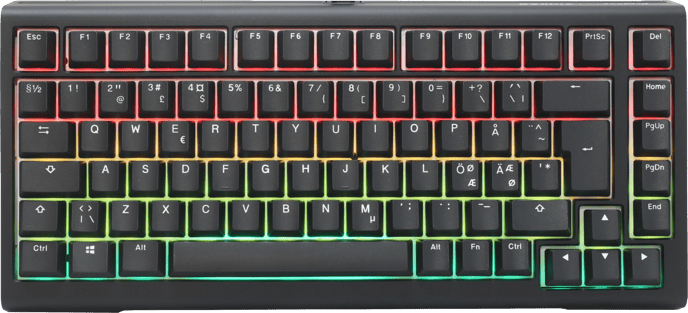 Ducky Tinker75 Prebuilt ISO Svart Cherry MX