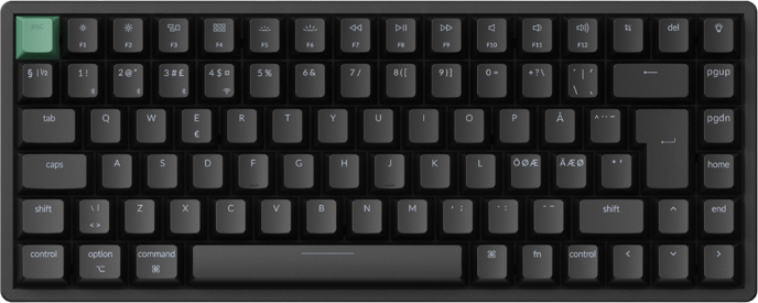 Keychron K2 HE Wireless Tri-Mode Hot Swap QMK Gateron 2.0 Purple Magnetic Switch Svart