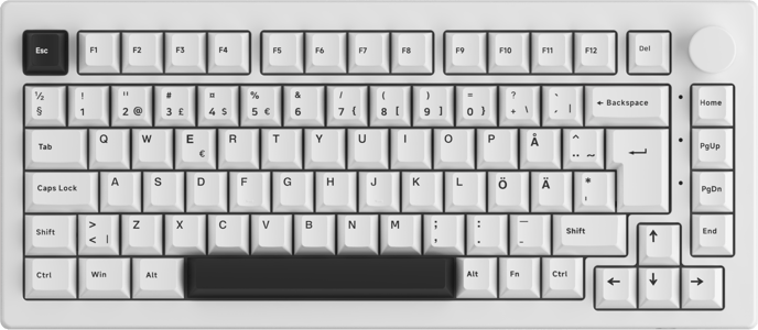 Akkogear 5075B Plus-S Black on White Akko V3 Cream Blue Pro