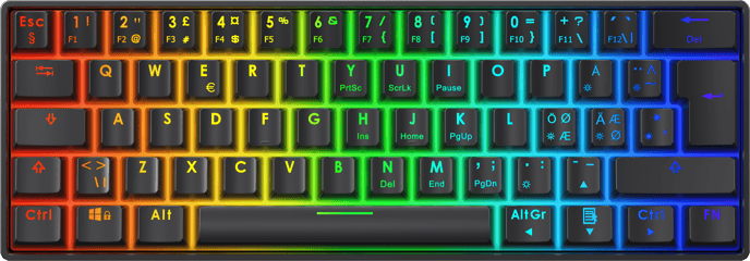 DELTACO Gaming Tangentbord DK470 60% Hot-swap KTT