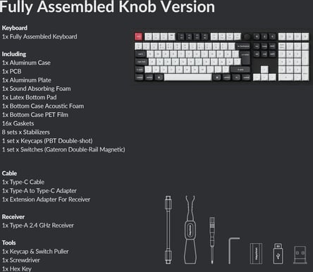 Keychron Q6 HE 100% Knob Wireless Gateron 2.0 Magnetic Carbon Black