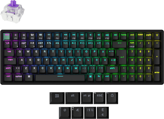 Keychron K4 HE Wireless Tri-Mode Hot Swap QMK Gateron 2.0 Purple Magnetic Switch Black