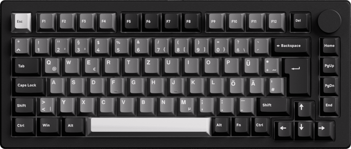 Monsgeek M1 V5 VIA Black & Silver Akko Rosewood