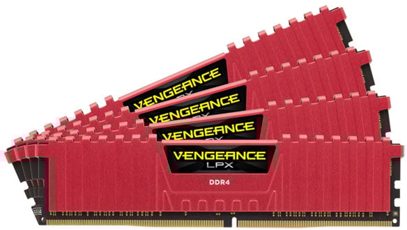 Corsair 16GB (4x4GB) DDR4 2666MHz CL15 VENGEANCE LPX Röd