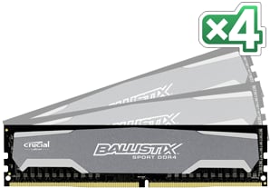 Crucial 32GB (4x8GB) DDR4 2400MHz Ballistix Sport