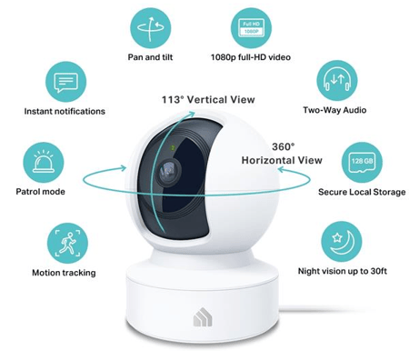 TP-Link Kasa Cam Spot Pan Tilt Camera KC115