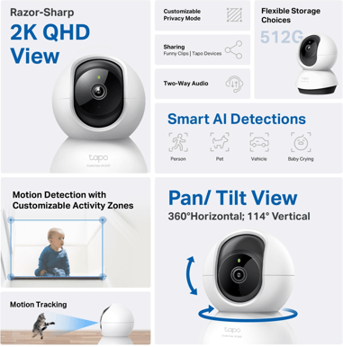 TP-Link Tapo C220 Övervakningskamera Pan/Tilt