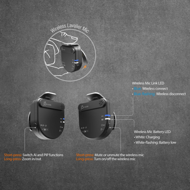 J5 Create 2K AI-Powered Webcam with Wireless Mic