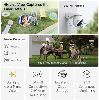 TP-Link Tapo C560WS Övervakningskamera Pan/Tilt