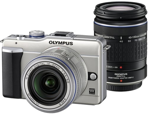 Olympus Pen E-PL1 + 14-42mm + 40-150mm Champagne/Silver