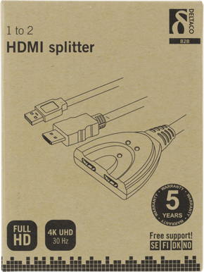 DELTACO HDMI-splitter 1 till 2 enheter