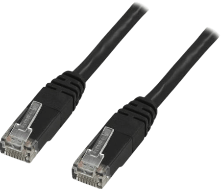 DELTACO TP-kabel Cat5e U/UTP Svart 0.5 m