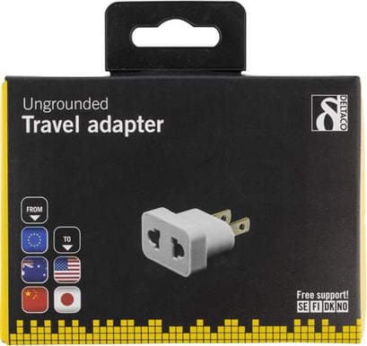 DELTACO Reseadapter EU/Australien/Kina till USA Ojordad
