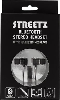 Streetz Bluetooth In-Ear Headset Magnetlåst Svart