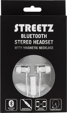 Streetz Bluetooth In-Ear Headset Magnetlåst Vit