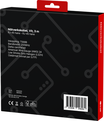 Inet Nätverkskabel Cat6 Vit 3 m
