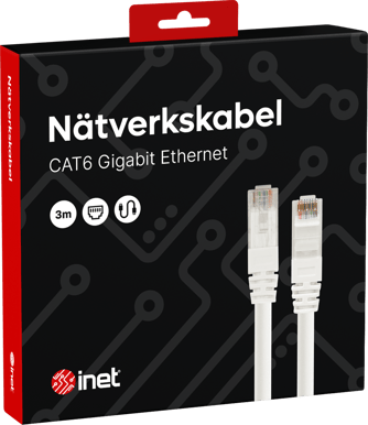 Inet Nätverkskabel Cat6 Vit 3 m