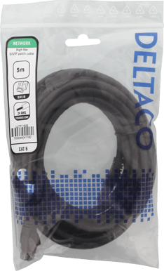 DELTACO TP-kabel High flex Cat6 U/UTP Svart 5 m