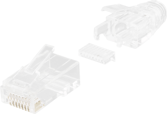 RJ45 kontaktdon för slim patchkabel, Cat6a,20-pack