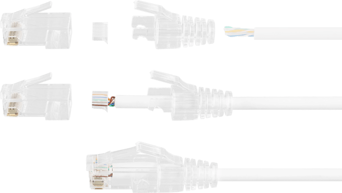 RJ45 kontaktdon för slim patchkabel, Cat6a,20-pack