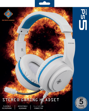 Deltaco Gaming Gamingheadset PS5 - Vit
